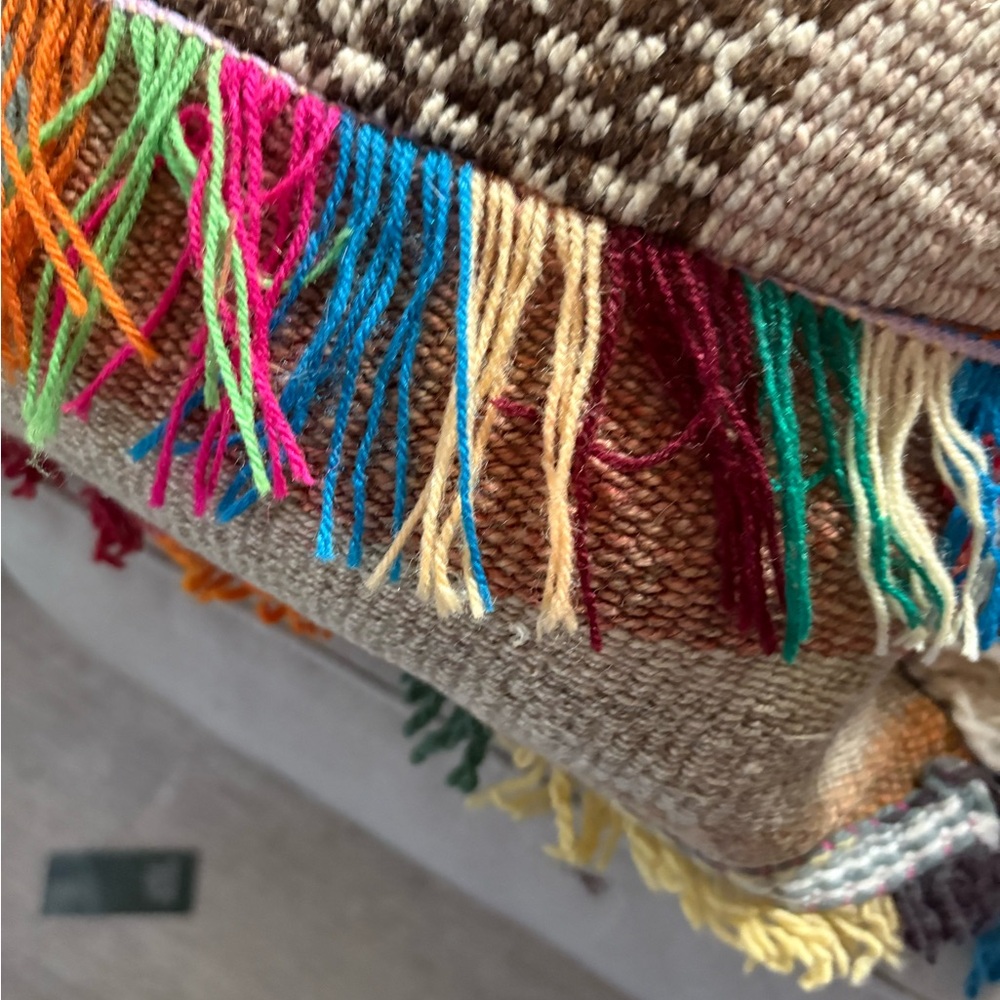 NATURAL LIFE Woven Pillow with Colorful Fringe - Picture 6 of 11